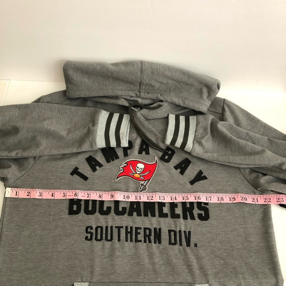 Team Apparel NFL Hoodie Drawstring Heather Gray Tampa Bay Buccaneers - Picture 5 of 11